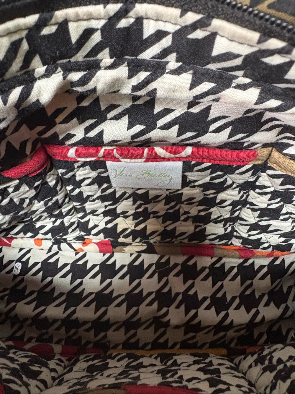 Vera Bradley Quilted Floral Shoulder Tote in Red, Mustard & Black - Picture 5 of 5